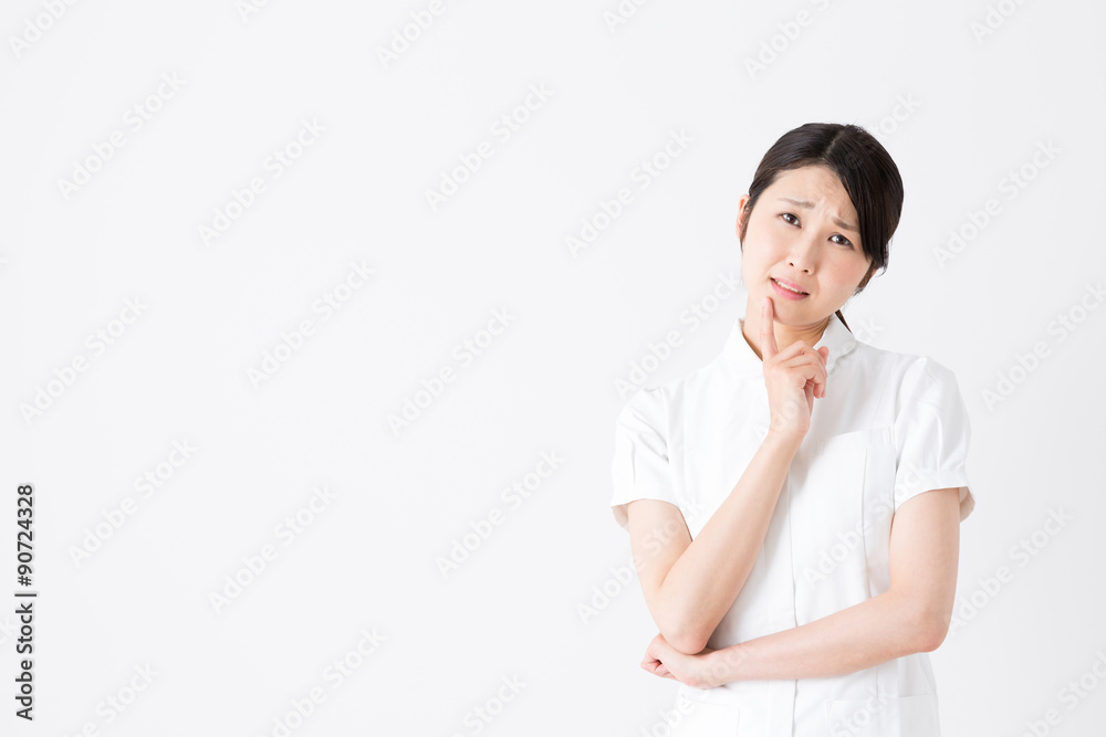 young asian nurse on white background young asian nurse on white background