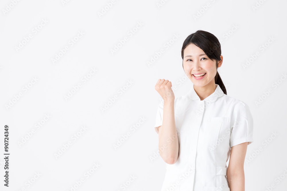 young asian nurse on white background young asian nurse on white background