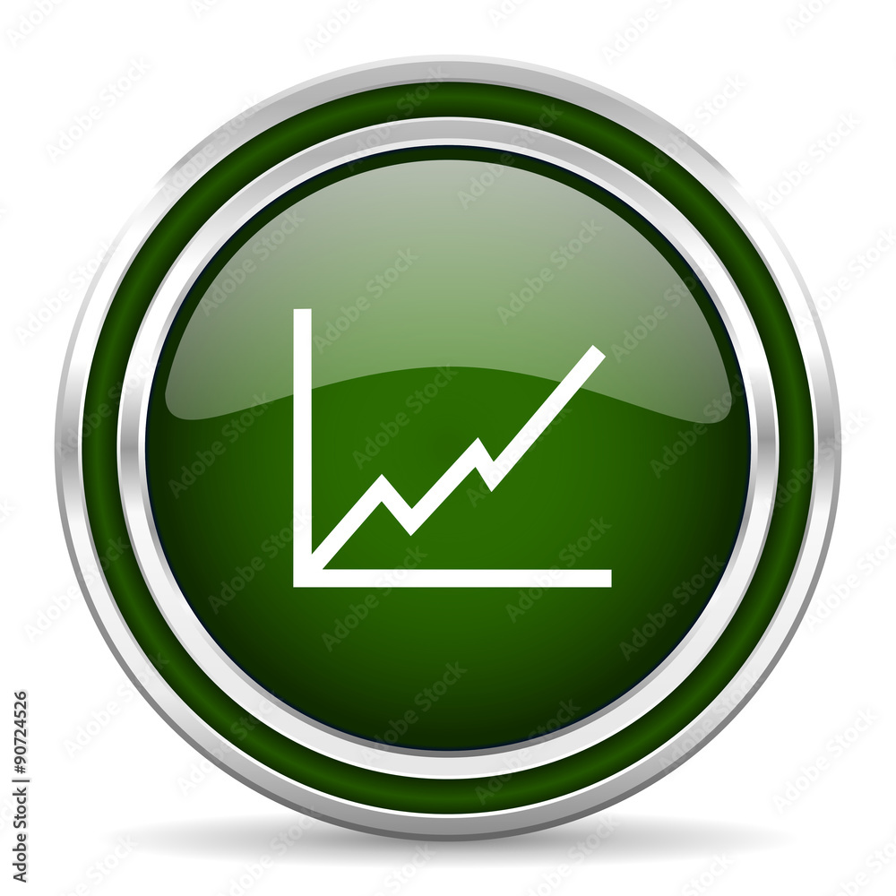 chart green glossy web icon