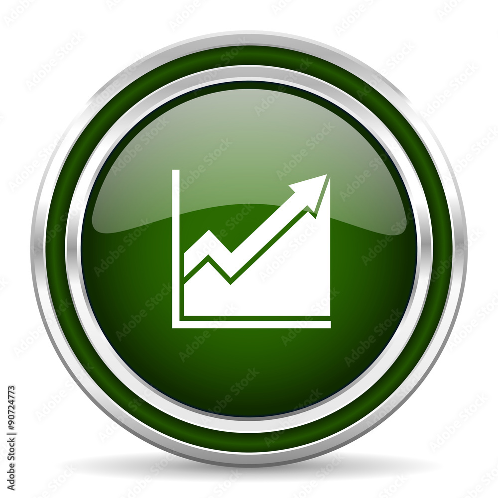 histogram green glossy web icon histogram green glossy web icon
