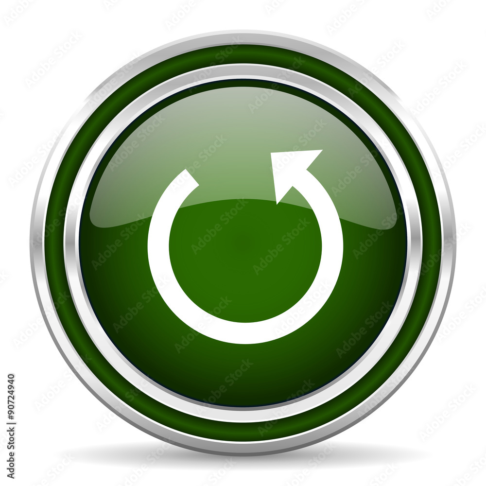 rotate green glossy web icon