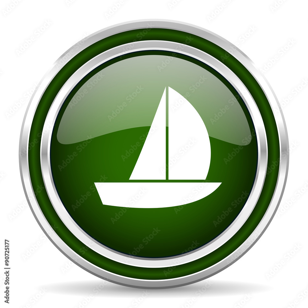 yacht green glossy web icon yacht green glossy web icon