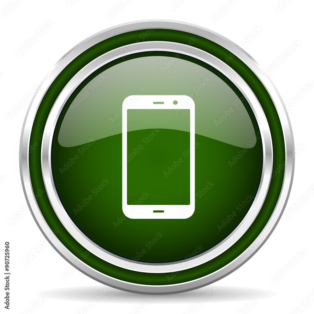 smartphone green glossy web icon smartphone green glossy web icon