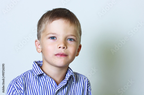 Calm portrait of 6 year old boy