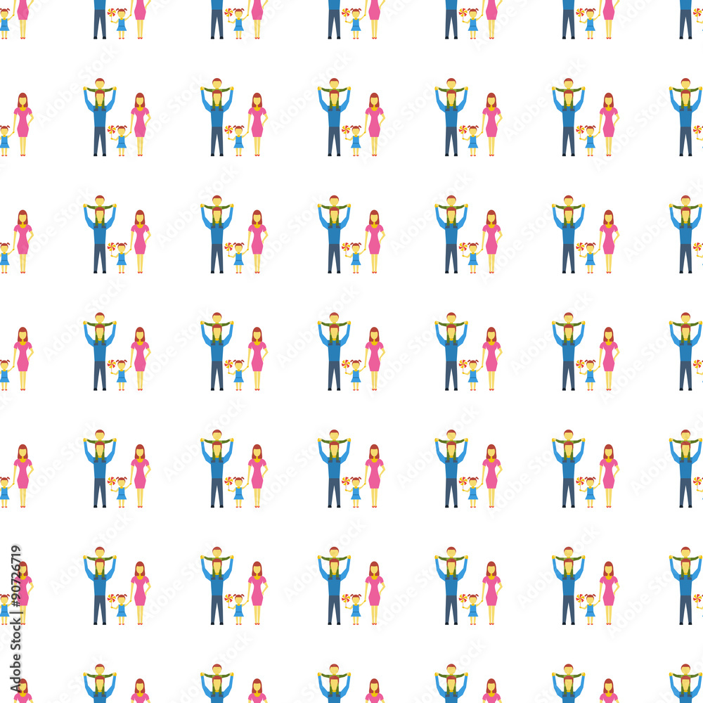 Family seamless pattern. Vector Family seamless pattern. Vector