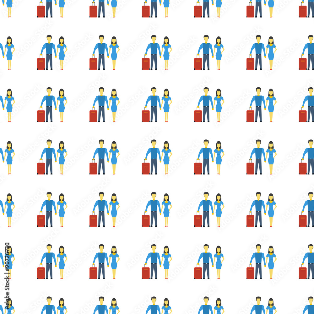Family seamless pattern. Vector
