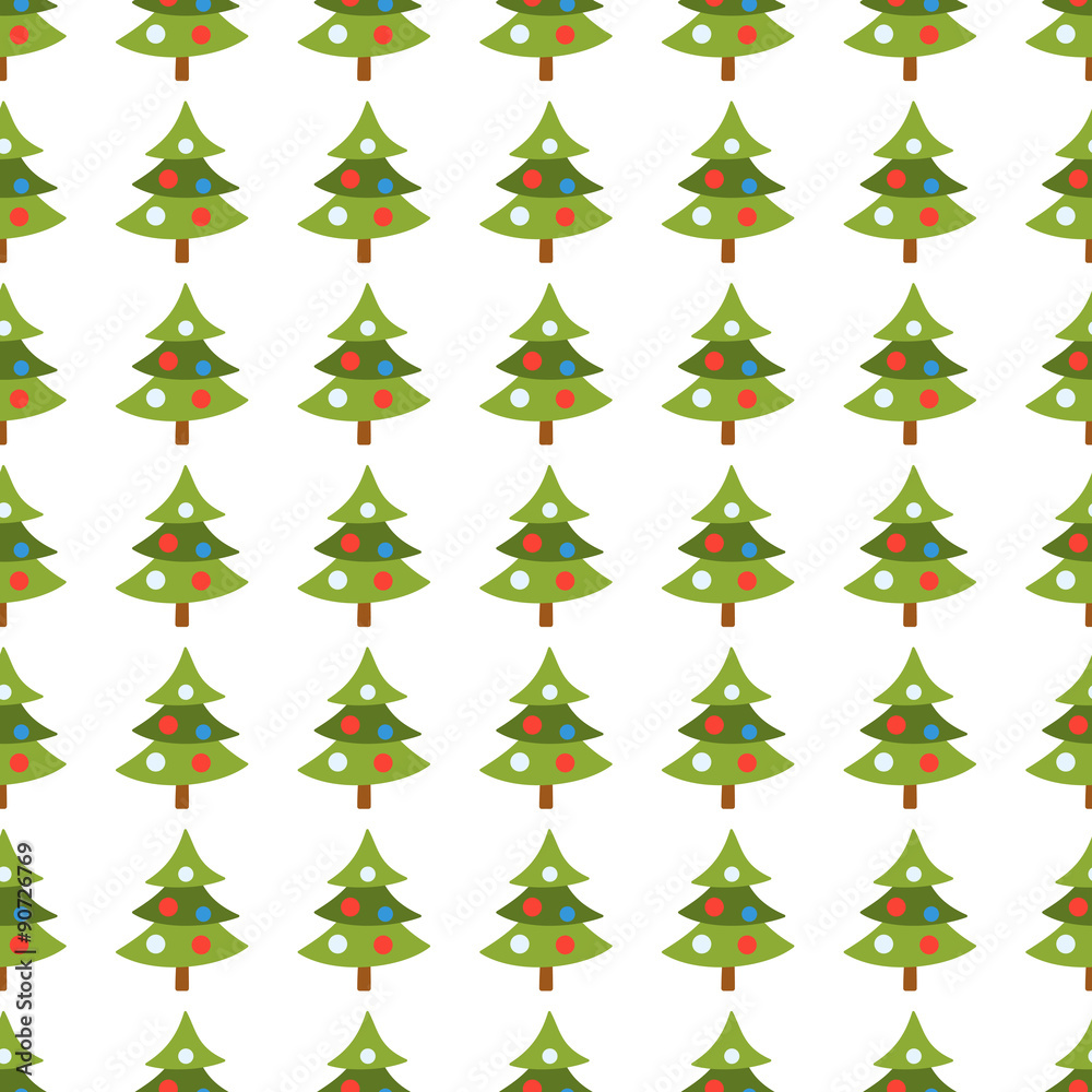 Christmas trees seamless pattern. Vector