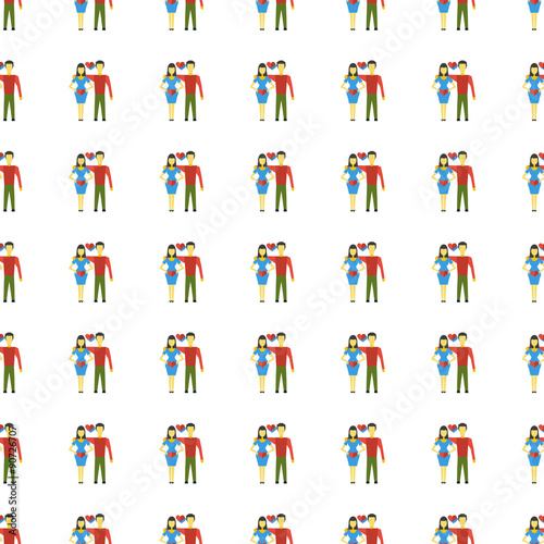 Family seamless pattern. Vector