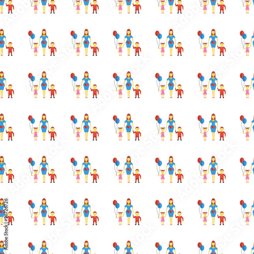 Family seamless pattern. Vector