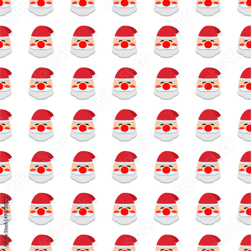 Santa Claus Face seamless pattern. Vector
