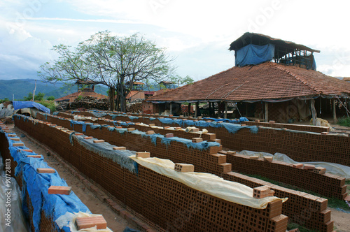 brickwork, brick, trade village, material, contruction