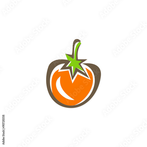 tomato fruit vegetable vector logo