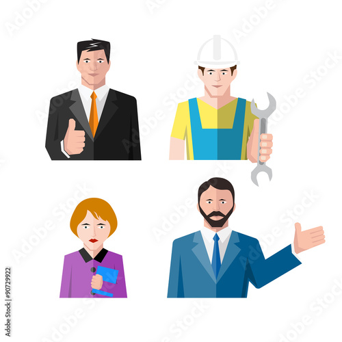 icon worker flat style