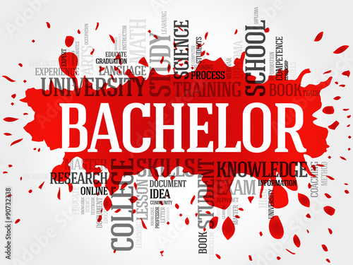 Bachelor word cloud, education concept