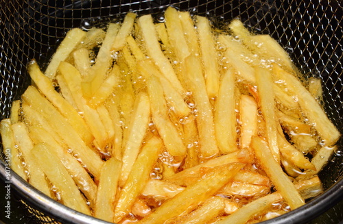 French fries fried in oil
