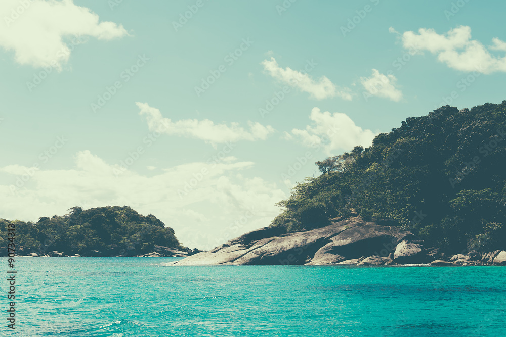 Fototapeta premium Nature of Sea and Island - soft focus with film filter