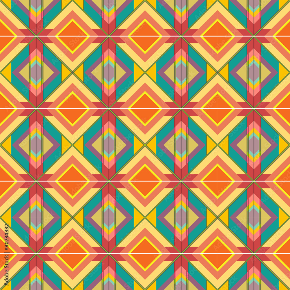 Seamless colorful background made of Aztec pattern