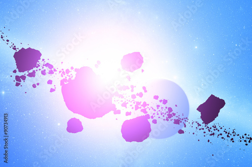 Fototapeta Naklejka Na Ścianę i Meble -  Asteroids on a starry background. 