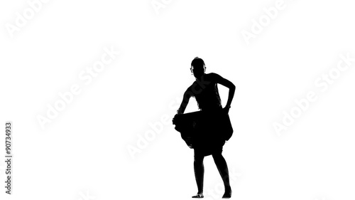 Beautiful, lady go on dancing social latin dance, slow motion