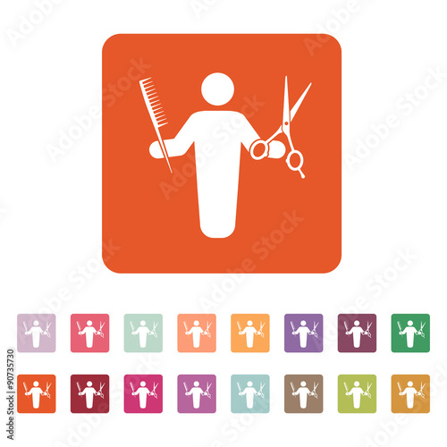 The barber avatar icon. Barbershop and hairdresser, haircutter symbol. Flat