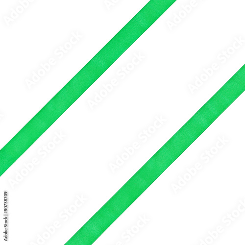 Free Download two diagonal parallel green satin bands isolated - GFXLoad