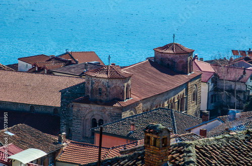 View on exterior of St. Sofia Church in Ohrid, Macedonia - Balkans. photo