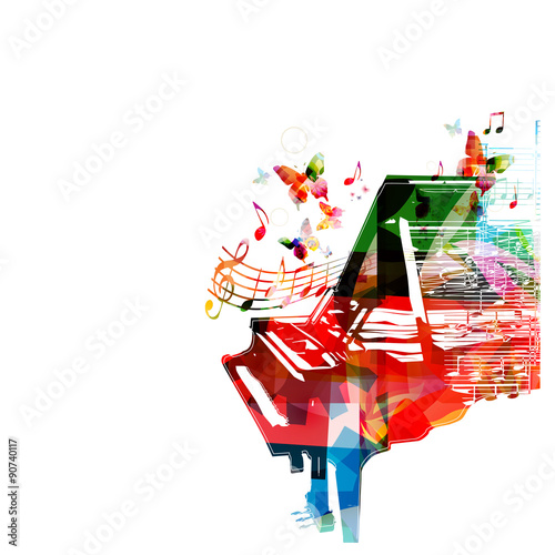 Colorful piano design. Music background
