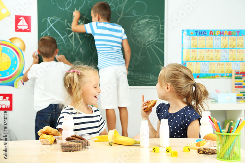 Cute children at lunch time...