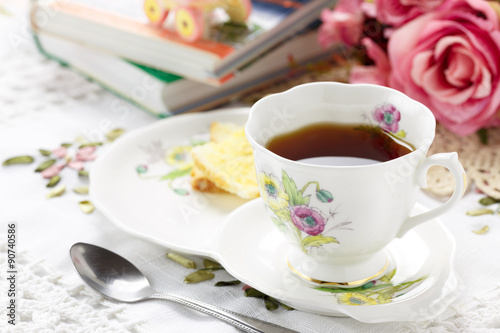 Antique tea cup on the table © kobozaa