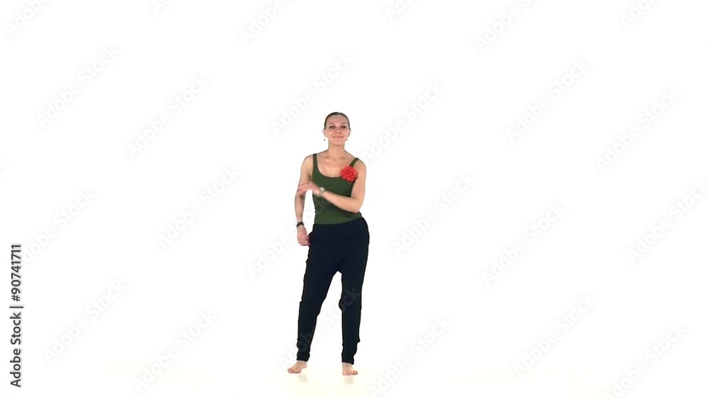 Professional, european lady dancing social latin dance, slow Professional, european lady dancing social latin dance, slow