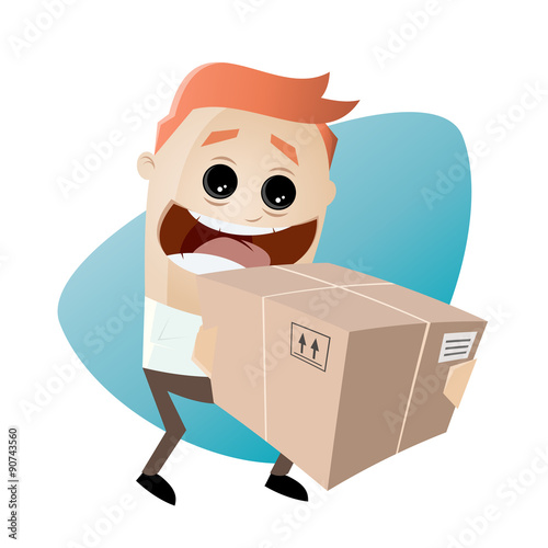 paket lieferung business mann lustig
