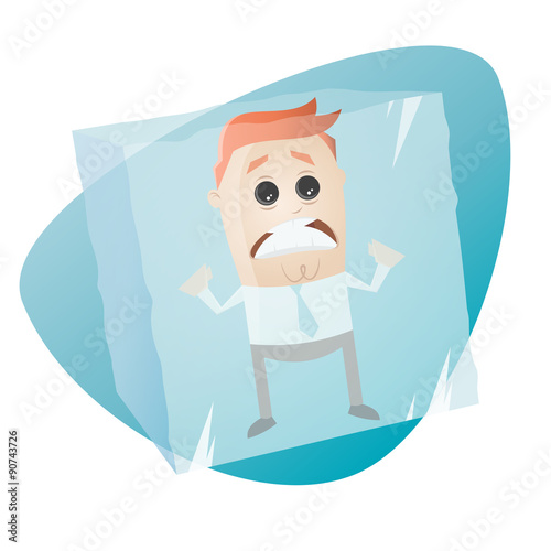 business mann kalt gefroren eis