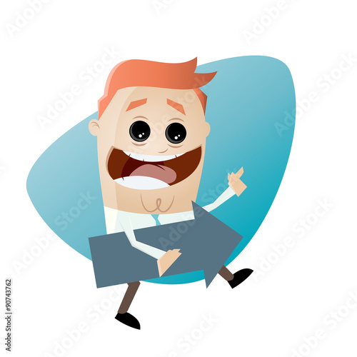 business mann pfeil richtung cartoon