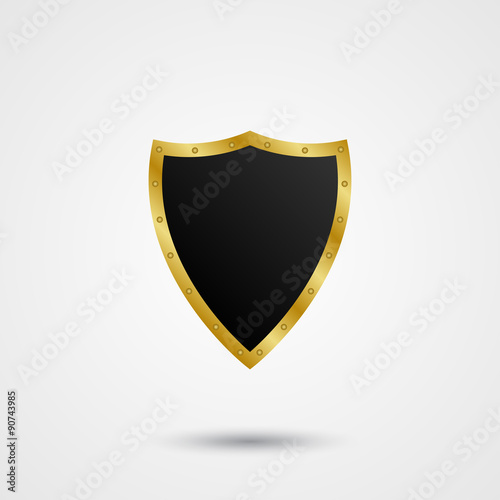 Black with gold shield silhouette