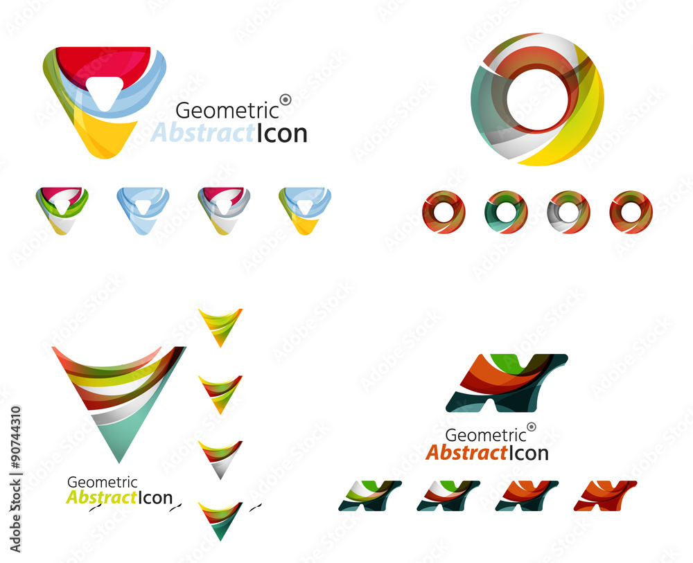 Universal abstract geometric shapes - business emblems Universal abstract geometric shapes - business emblems