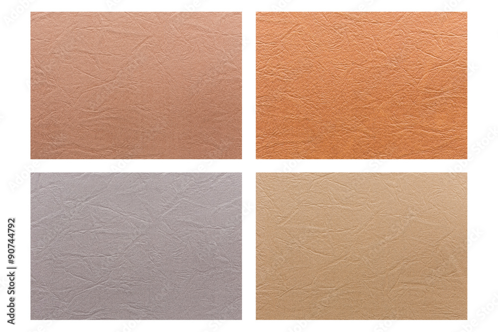 Fototapeta premium Set of colorful fabric texture isolated on white