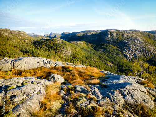 Fototapeta Naklejka Na Ścianę i Meble -  Trail to Preikestolen - trail to famous Pulplit Rock