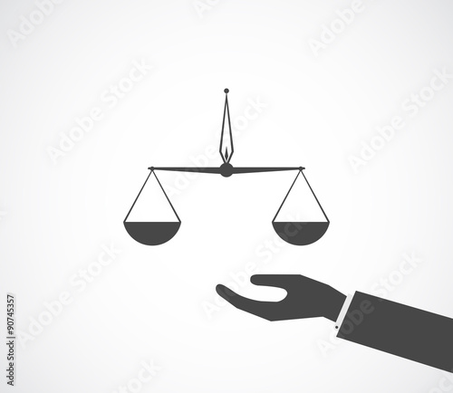 scales with hand