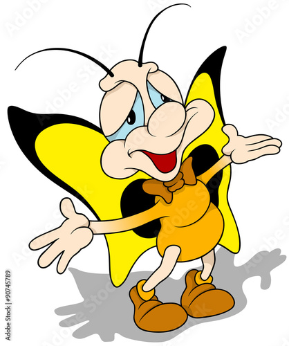 Butterfly - Colored Cartoon...
