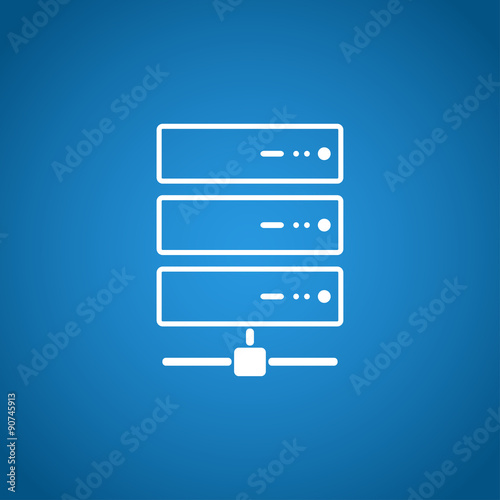 Computer Server icon, flat design