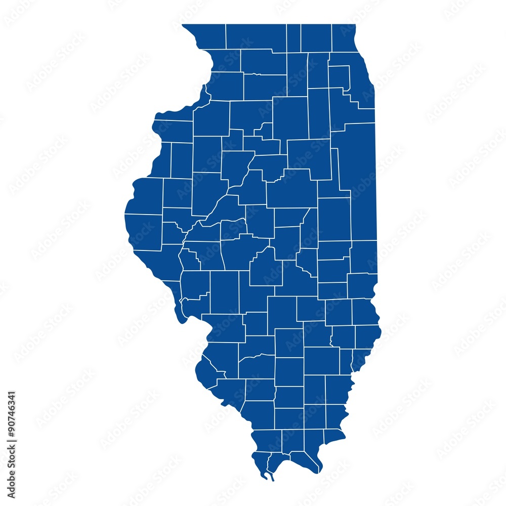 Naklejka premium Map of Illinois
