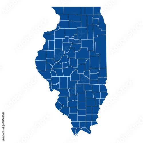 Tablou canvas Map of Illinois