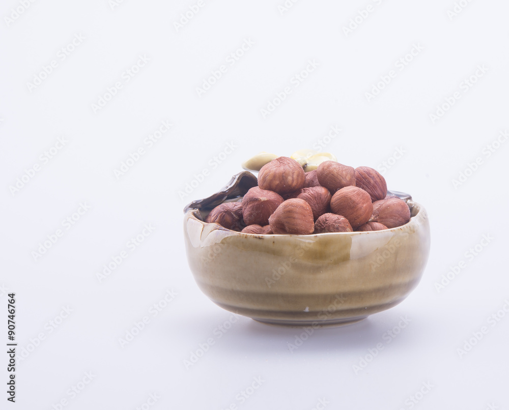 nuts. hazelnuts on the background