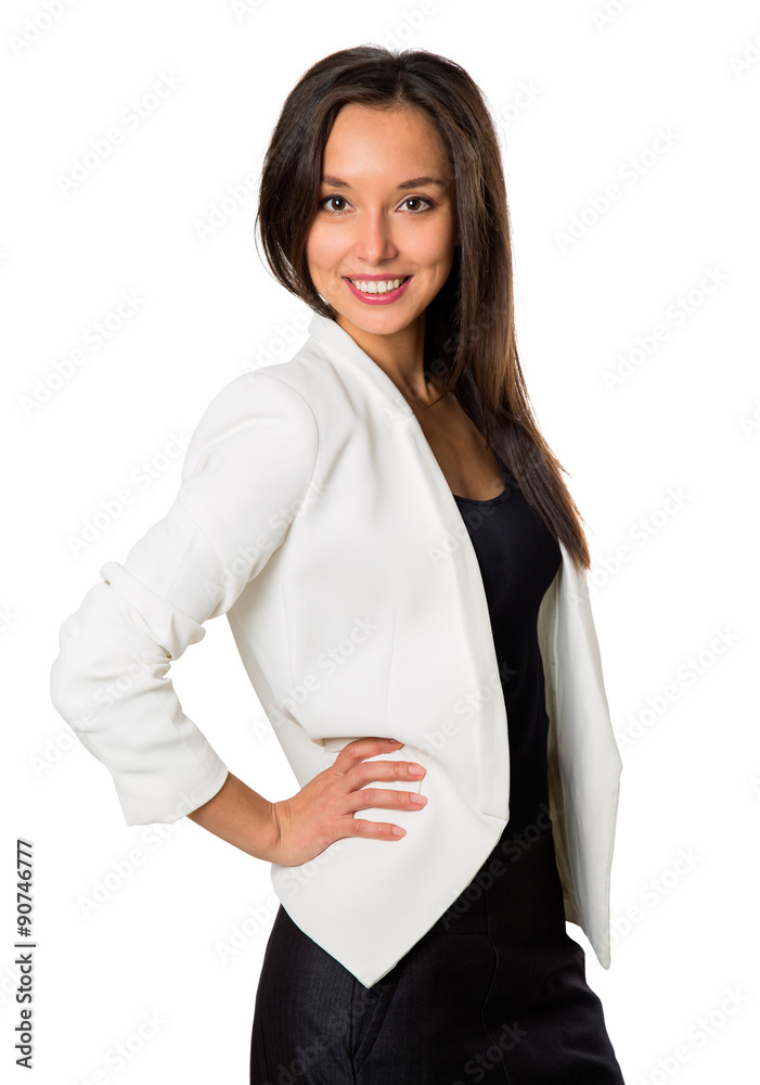 Successful business woman looking confident and smiling Successful business woman looking confident and smiling