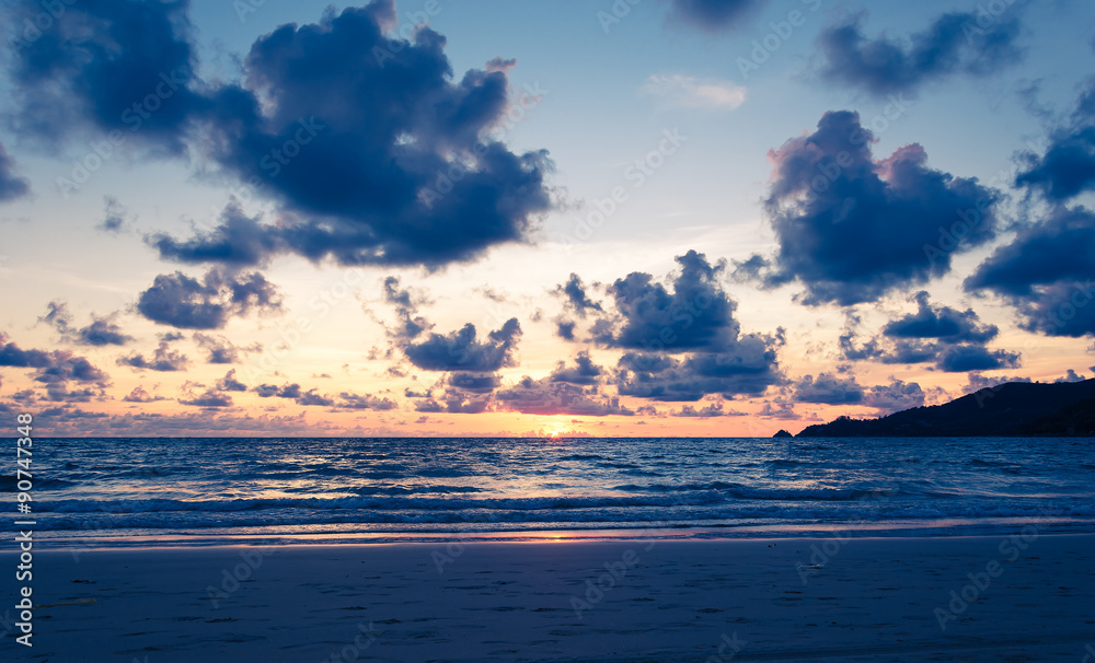 Beautiful twilight over the sea