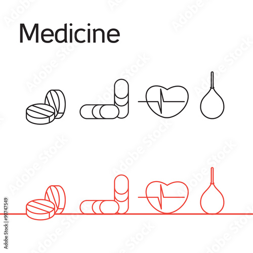 Medicine icons set