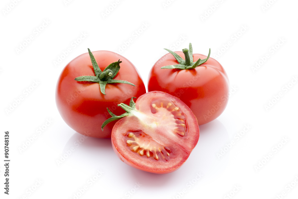Tomato on the white isolatd background. Tomato on the white isolatd background.