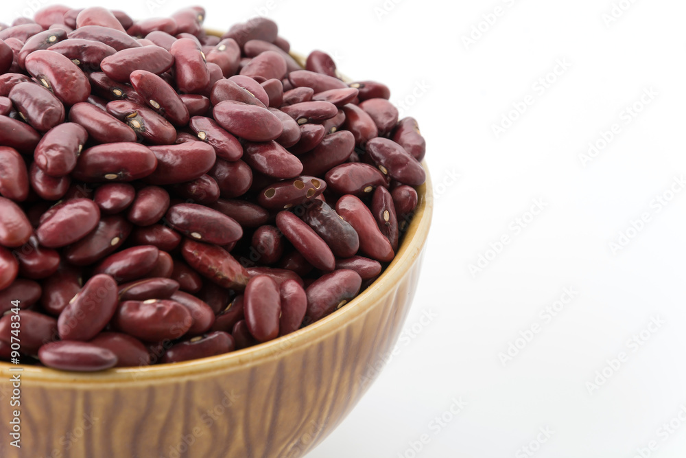 red beans on white background red beans on white background