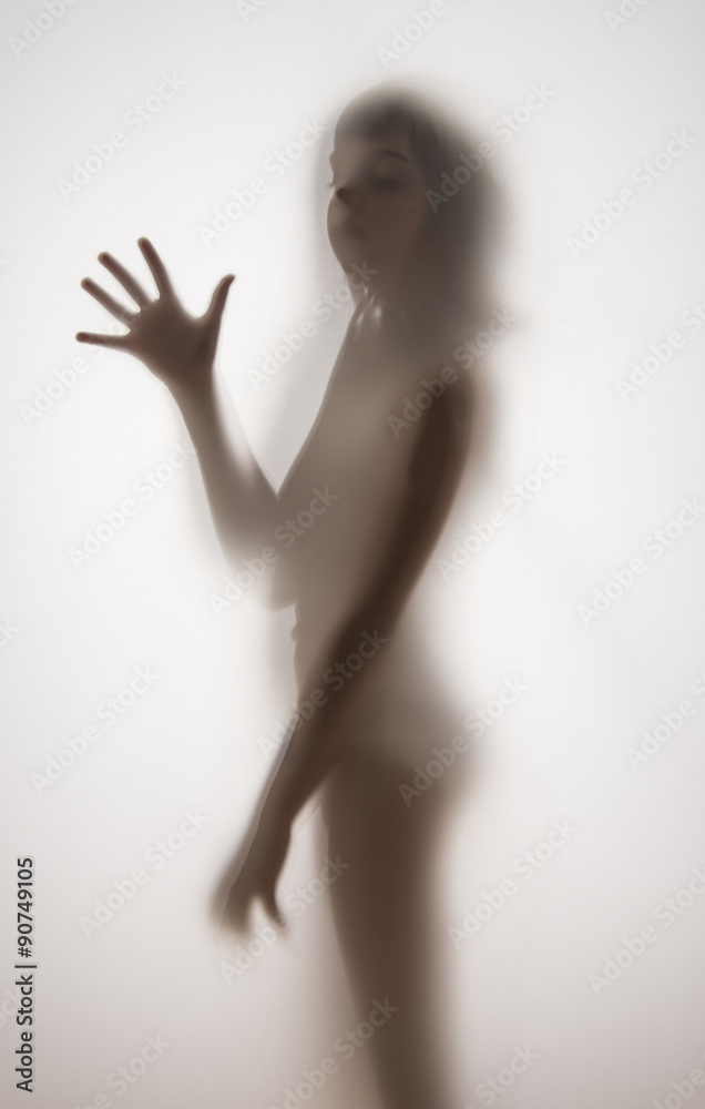 shadow of a girl behind transparent paper shadow of a girl behind transparent paper