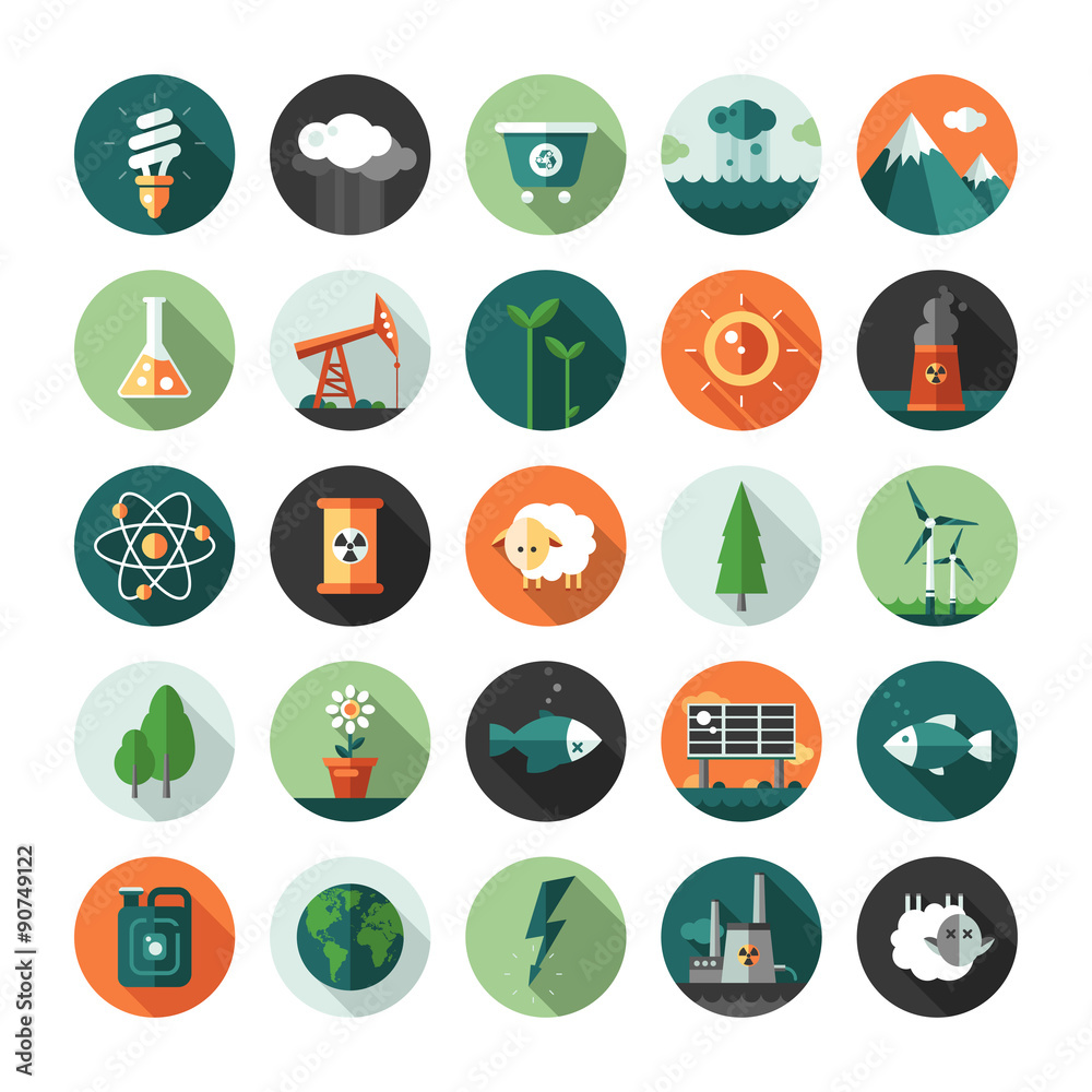 Modern flat design conceptual ecological icons and infographics